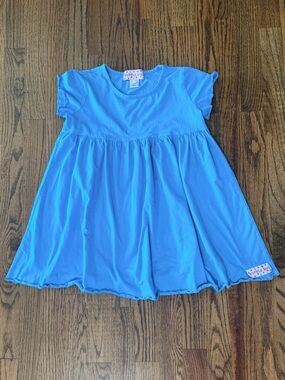 Ruffle Girl Girls Blue Cotton Swing Top Size 12